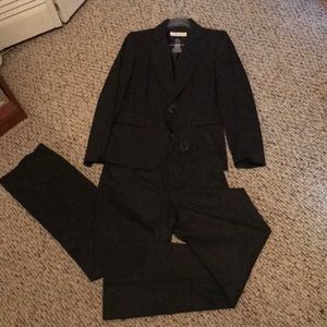 Tahari Charcoal gray business pant suit
